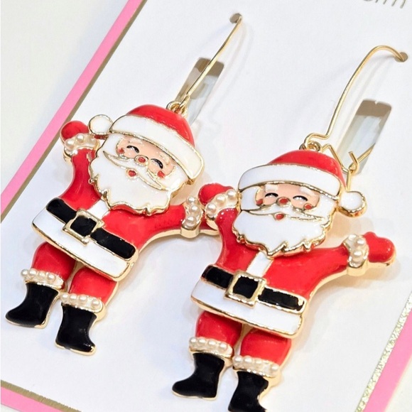True to Form Christmas Santa Claus Dangle Earrings - Picture 3 of 3